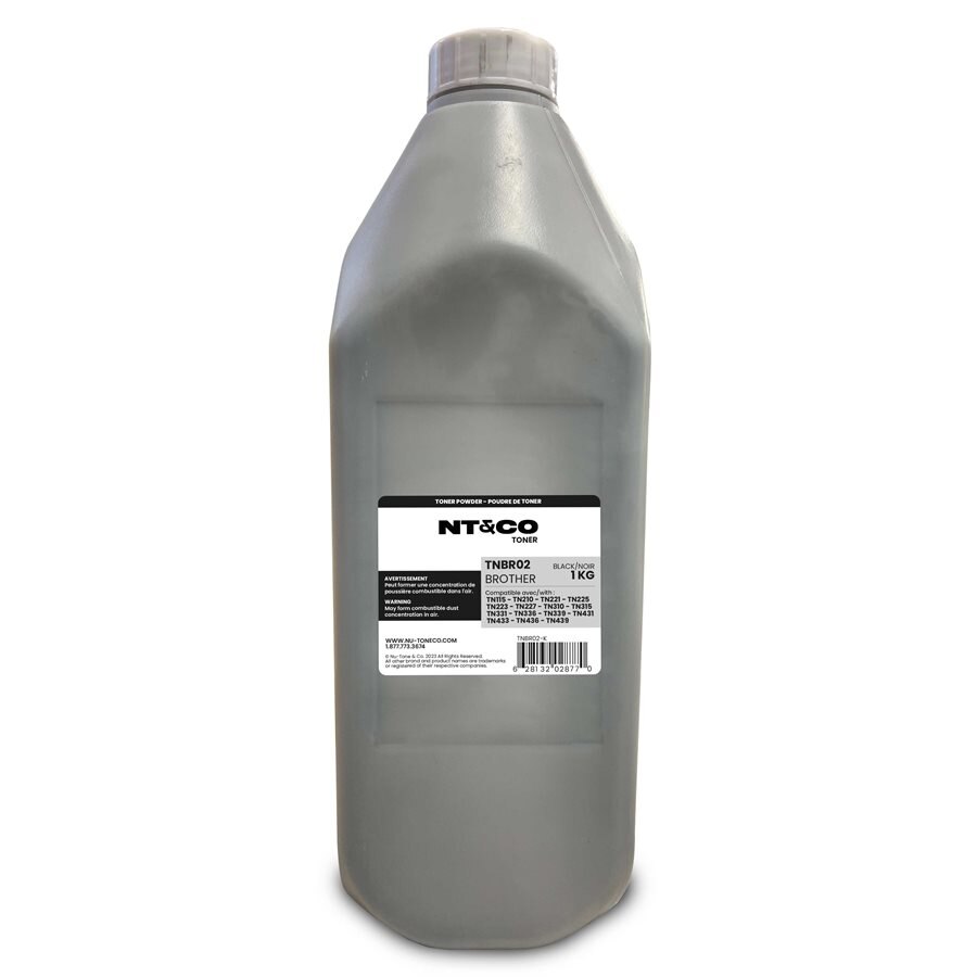 Powder Toner for use in Various Brother Cartridges Black 1KG Powder Toner for use in Various Brother Cartridges Black 1KG